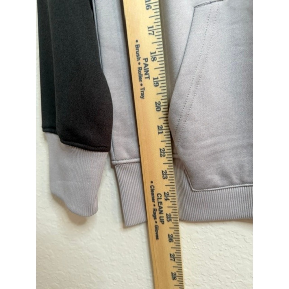 Hurley H2O-Dri French Terry Solar Hoodie Mens Grey Black Raglan Pullover NEW - Picture 4 of 5